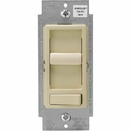 LEVITON Decora Incandescent/LED/CFL Ivory Slide Dimmer Switch R71-06674-P0I